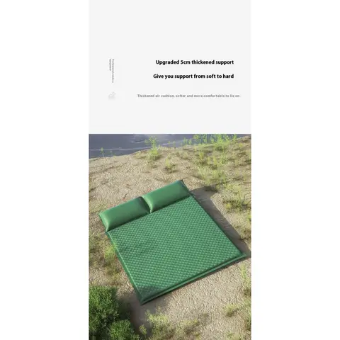 베개 펌프가 내장된 이중 풍선 매트리스 야외 슬리핑 패드 여행 배낭 하이킹을 위한 캠핑 에어 매트