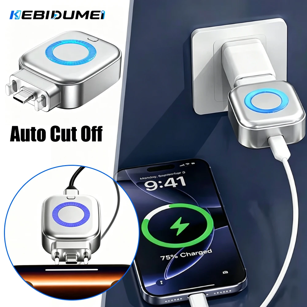 KEBIDUMEI 140W PD Fast Charging Auto Powe-Off Protection Type-C Charger Connector RGB Light Overcharge Prevention for Phone