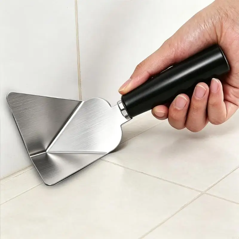 Wall Corner Finishing Tool Inside Outside Trowel with Smooth Stainless Steel Head and Grip Handle for Putty Smoothing M4YD