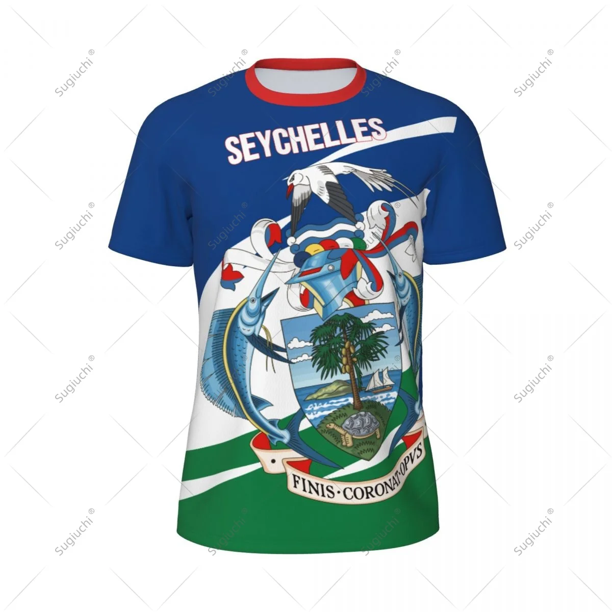 Seychelles Flag Men Sports T-shirt Women Tees jersey for Soccer Football Running Bike Tennis Fitness Fans