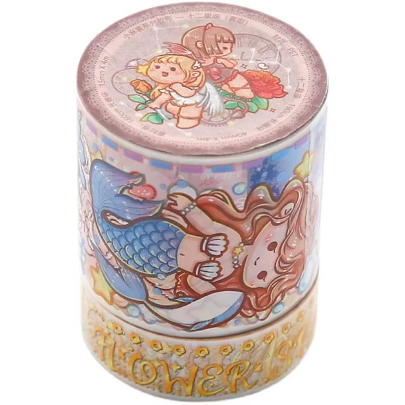 Small Mochi Fairy Tale Thumbelina and Paper Tape Cute Tape Hand Ledger Material Stickers Handmade Decoration Washi Tape