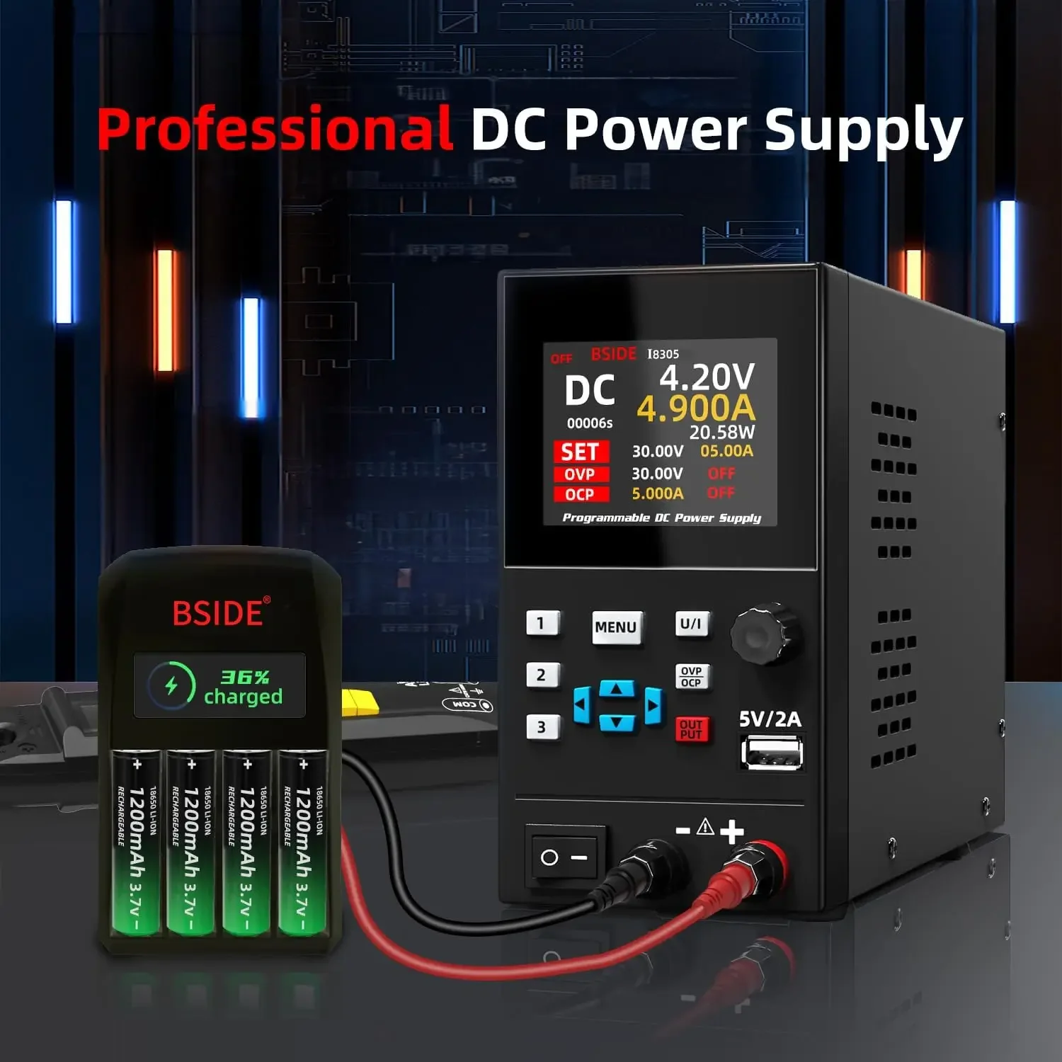 BSIDE Programmable DC Regulated Power Supply Lab 30V/10A 300W 40V/20A Adjustable Digital Bench Power supply Stabilizer 110V/220V