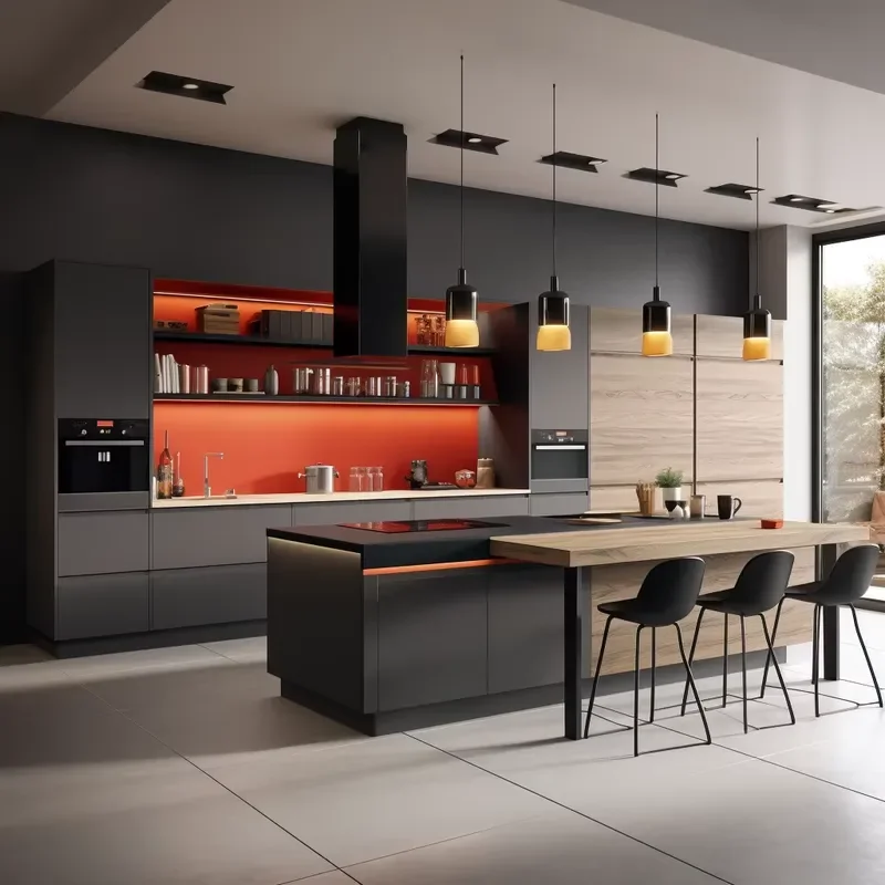 High Quality Modern Wall Mounted Floor Standing Storage Cabinet Set Stainless Steel Kitchen Cabinets for Home Kitchen