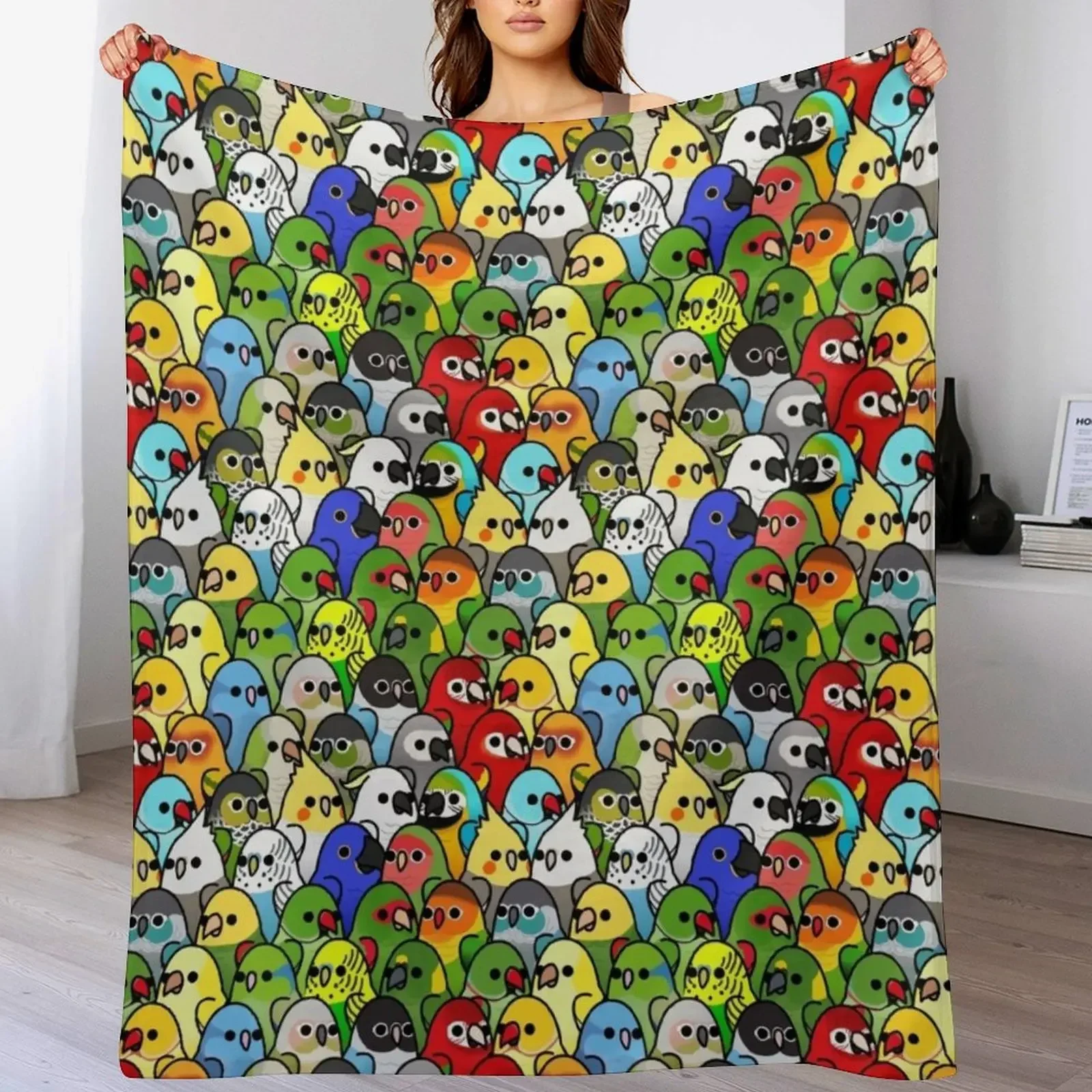 Too Many Birds! Bird Squad Classic Throw Blanket blankets and throws Weighted Sofa Picnic Blankets