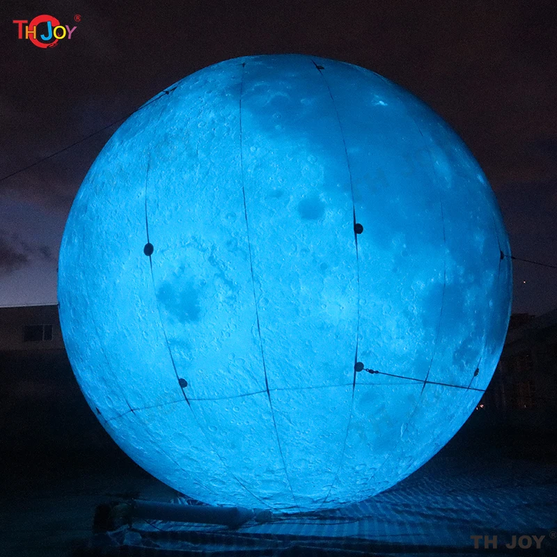 Exquisita bola de luna inflable gigante Oxford de 8m con luces Led para eventos, fiestas, espectáculos, decoración de escenario, publicidad