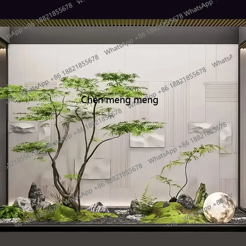 

High-end simulation, indoor fake tree green plant landscaping decoration, large banyan tree simple window plant