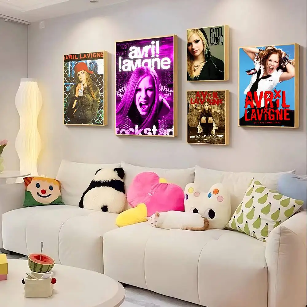 Singer A-Avril Lavigne Classic Vintage Posters Decoracion Painting Wall Art White Kraft Paper Kawaii Room Decor