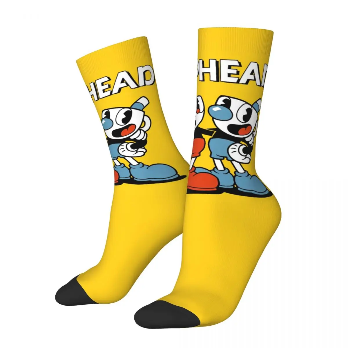 Happy Funny Male Men Socks Harajuku CupHead Mugman Game Sock Sport Women Socks Spring Summer Autumn Winter