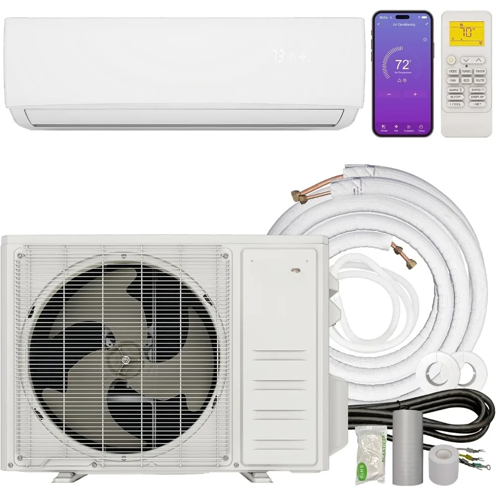 

Energy-Saving 12000 BTU / 220V Ductless Mini Split AC/Heating System – 20 SEER, Pre-Charged, Quiet & Comfortable Mini Split