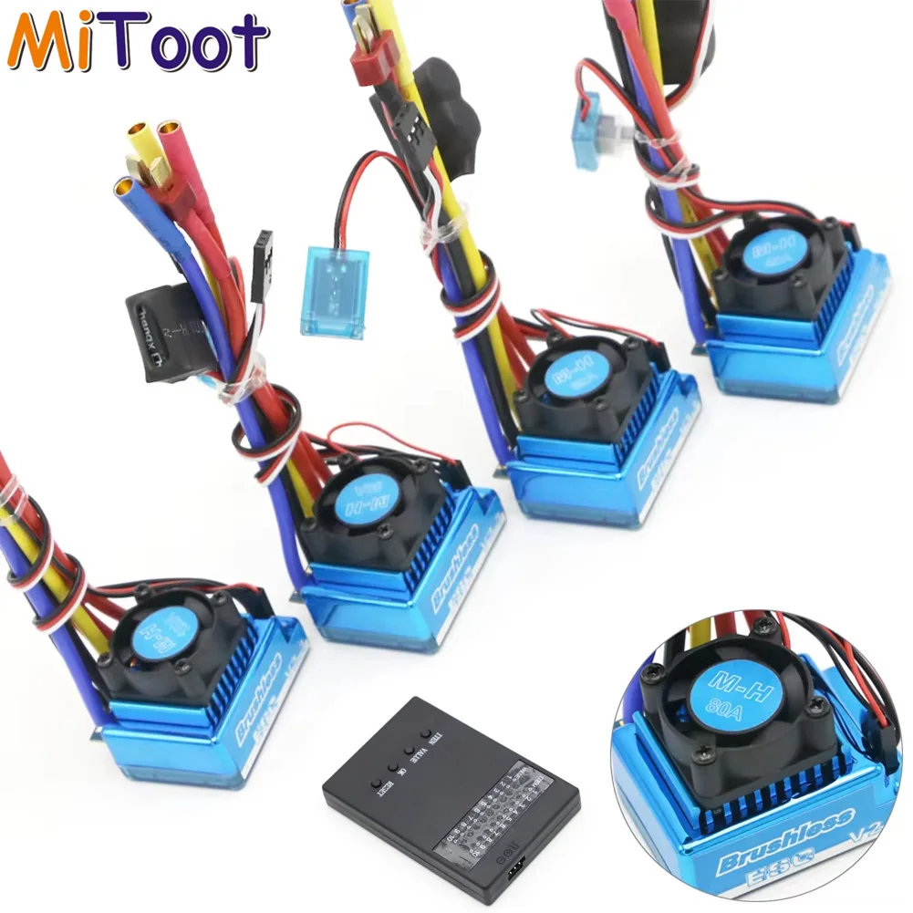 Waterproof 45A 60A 80A 120A Brushless ESC Electric Speed Controller Dust-proof for 1/8 1/10 1/12 RC Car Crawler RC Boat Part
