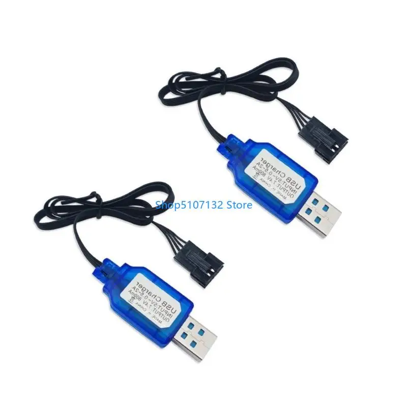 87HD SM2.0 2P Connectors USB Power Charging Cable for 7.2V 250mA NiMH NiCD Battery with Protections Circuit and Light