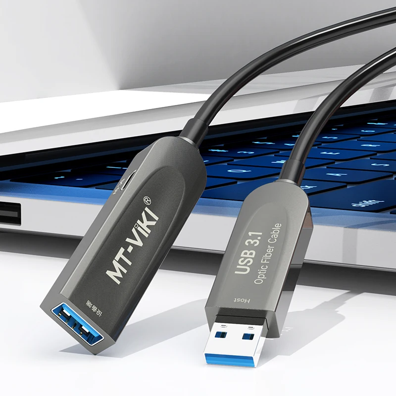 MT-VIKI Fiber Optic USB 3.1 Extension Cable M/F USB 3.0 10 Gbps Full Speed 10m/15m/20m/25m/30m/40m/50m