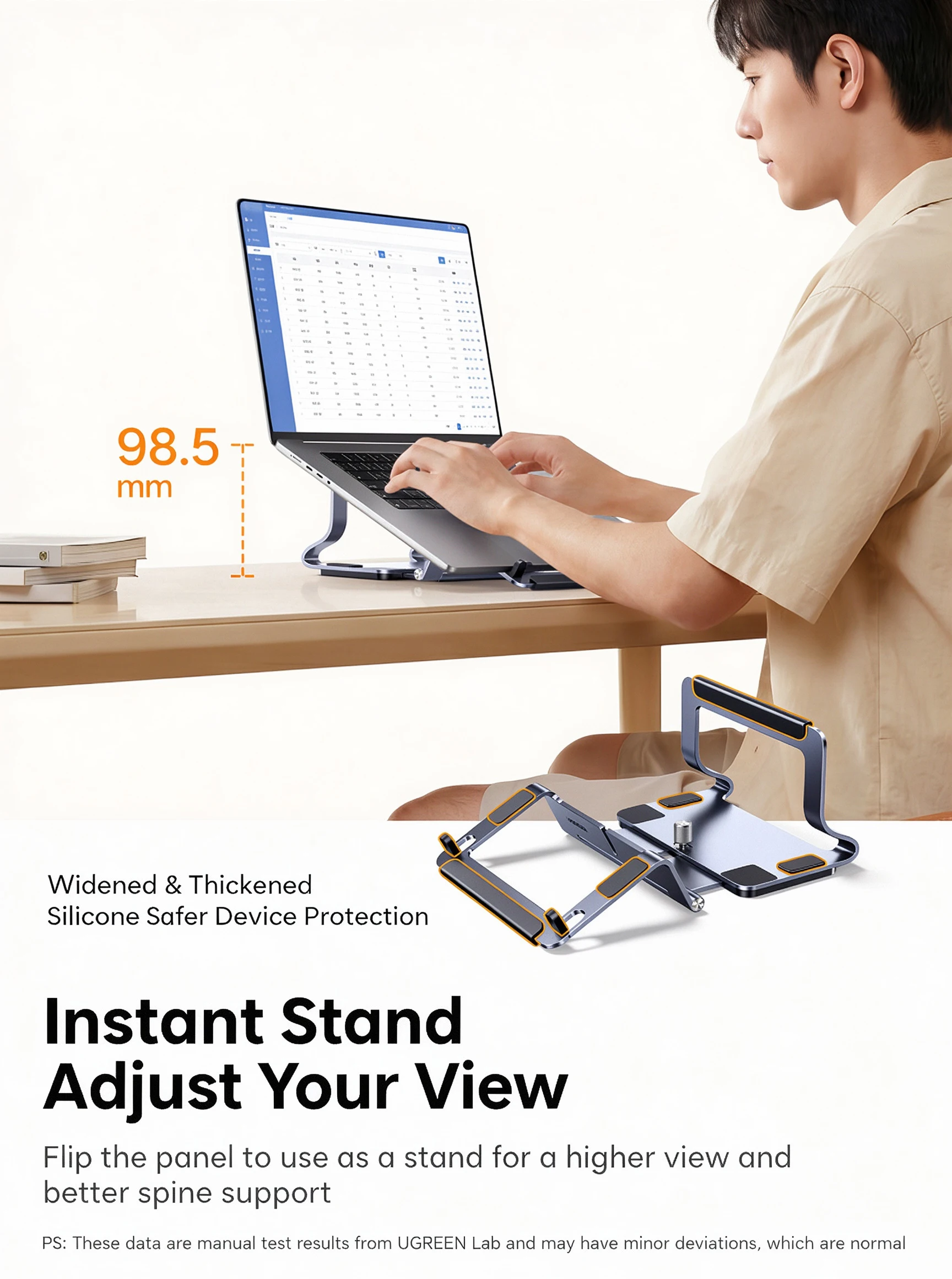 UGREEN LP991 調整可能なアルミニウム製2-in- - Laptop Stand Riser のレビューと価格
