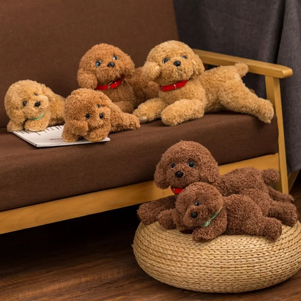 Realistic Dog Plush Toy Lying Style Simulation Stuffed Puppy Dolls Stuffed Animals Curly Hair Poodle Plush Toys Birthday Gift