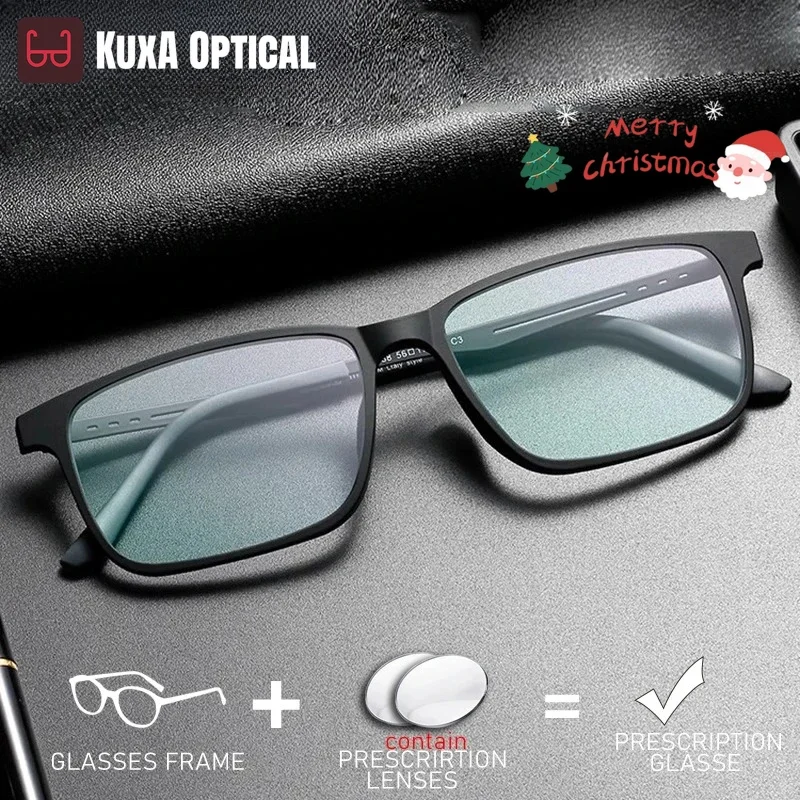 

KUXA TR90 Men's Glasses Frame Clear Lenses Prescription Eyewear Myopia Hyperopia Progressive Optical Vision Anti Blue Light