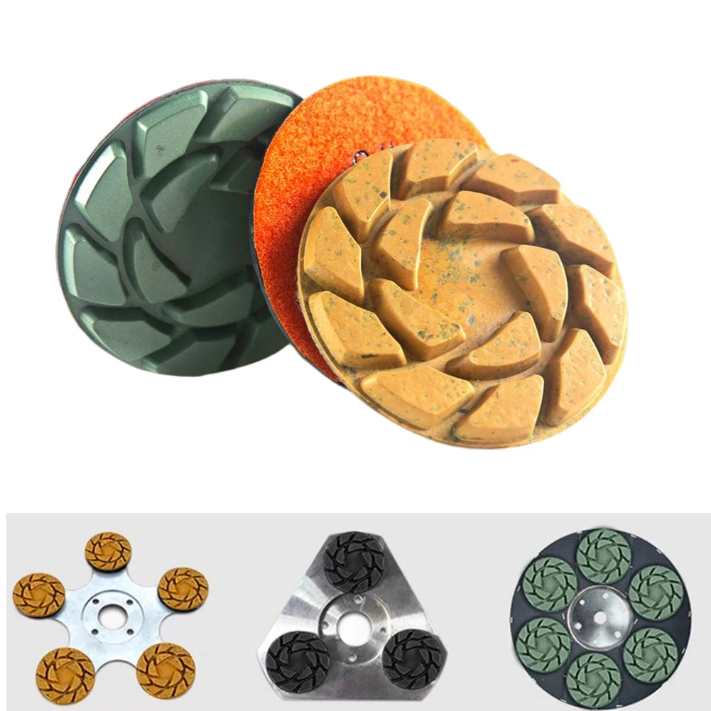 1pc 4 Inch 100mm Dry/Wet Diamond 3 Step Polishing Pads Abrasive Sanding Discs For Marble Concrete Terrazzo Stone Grinding Discs