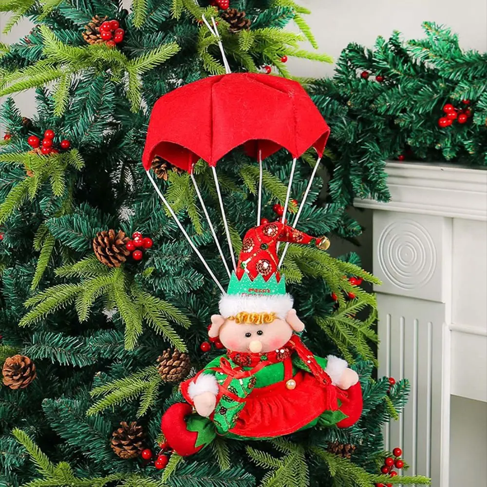 

Festive Snowman Parachute Pendant Fancy Skydiving Elf Christmas Tree Doll Toy Fabric Three-dimensional