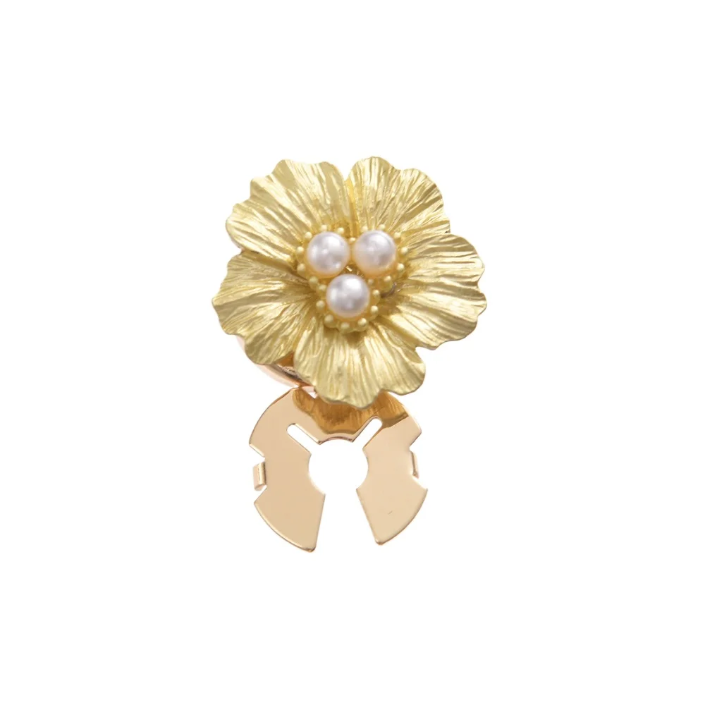 Neue Manschettenknöpfe mit Blumen-Strass-Perlen für Damen – exquisite Hemdärmel-Kragen-Clips, dekoratives Schmuck-Accessoire-Geschenkset