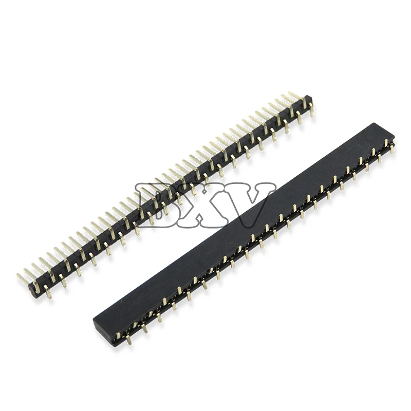 5PCS 1x40P 1x50P SMT Single Row Dislocation Male Female PCB Pin Header Socket Connector Pinheader 1.27 2.0 2.54 Mm For Arduino