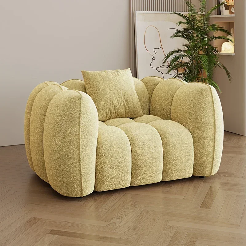 French retro cream style designer single pumpkin sofa