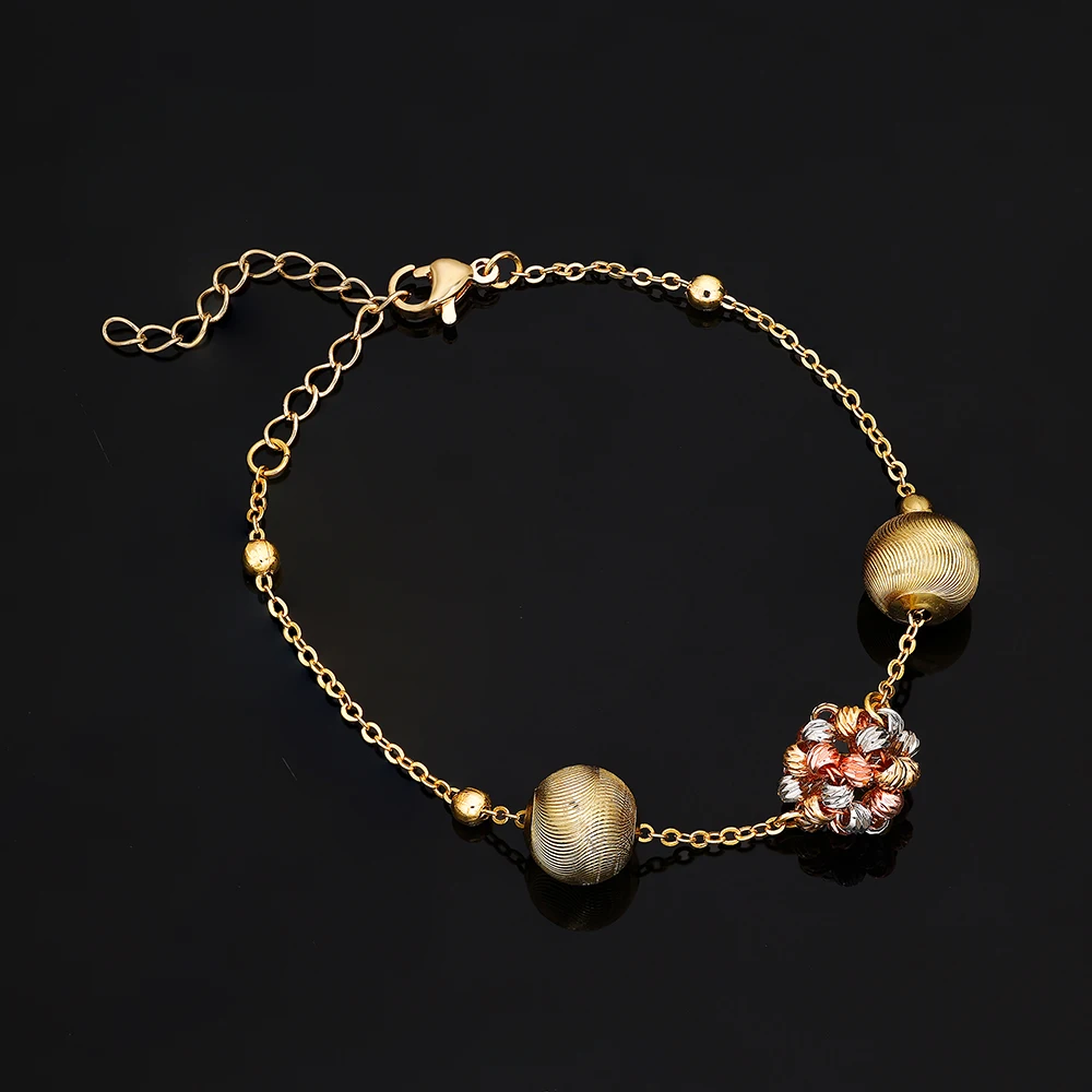 HIBRIDE New everyday fine jewelry gold color necklace earrings bracelet set of 4 for women's prom wedding Dress gift S-966