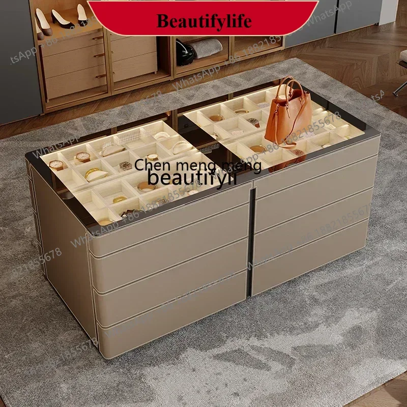 

D178 H High-end cloakroom mid-island cabinet light luxury haute couture villa large flat bedroom storage side cabinet