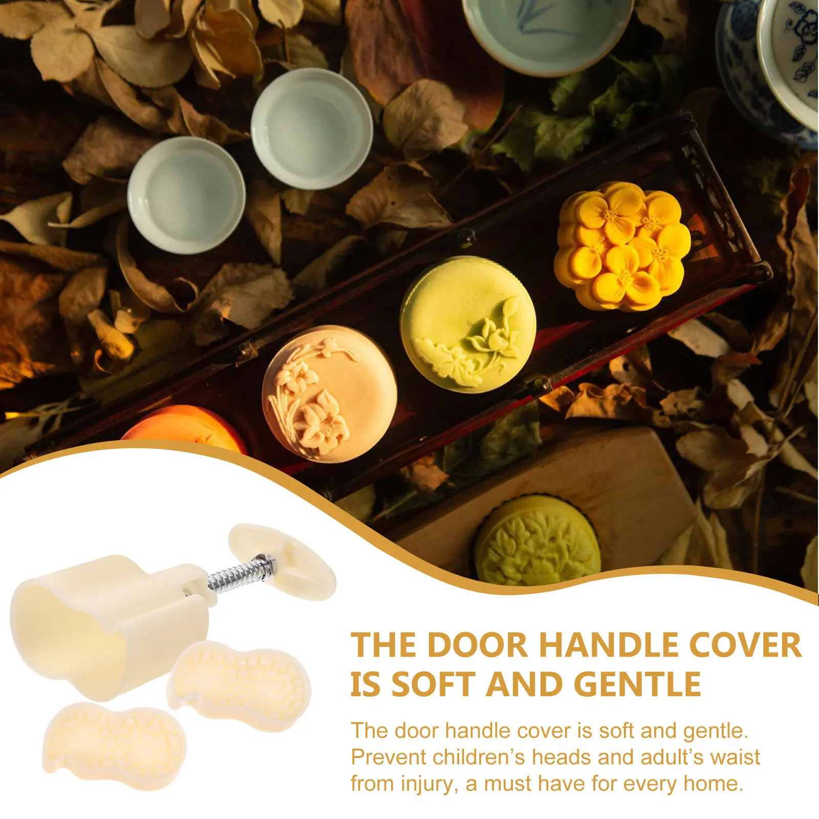 1 Juego de moldes para pastel de luna con forma de cacahuete, herramienta de prensado para hornear, molde para repostería china, para hacer postres DIY, molde para galletas de cocina