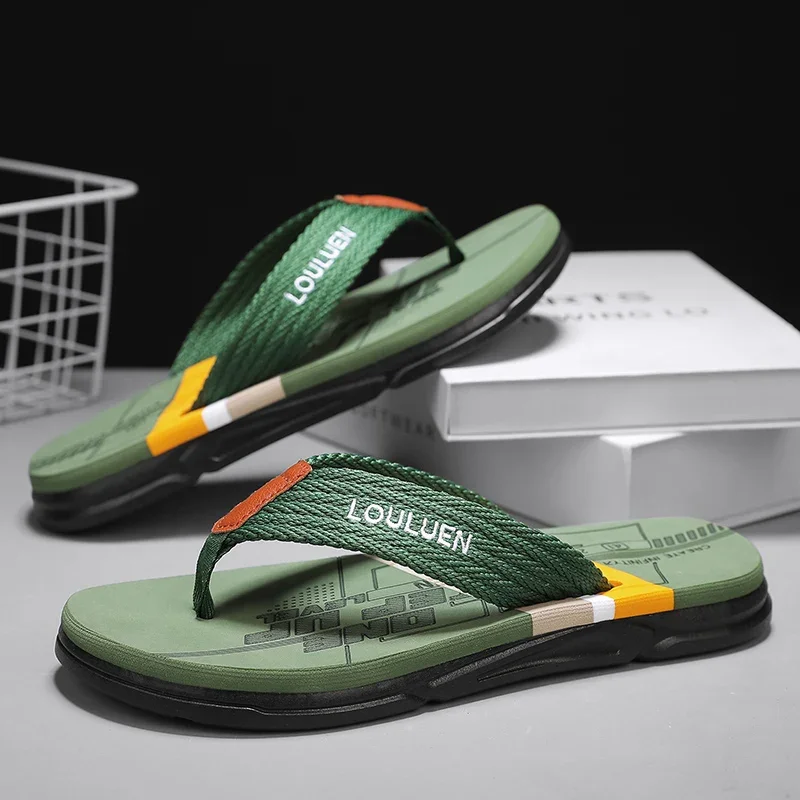 

ELUVA Beach Flip Flops Men Summer Lightweight Anti Slip Slides Comfortable Sandals for Outdoor Pool Travel Quick Dry Flip Flops
