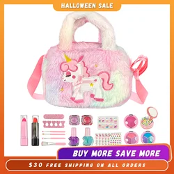Unicorn Cosmetics Sets Toy Makeup Pretend Play kit Toddler Kids Bag Girls