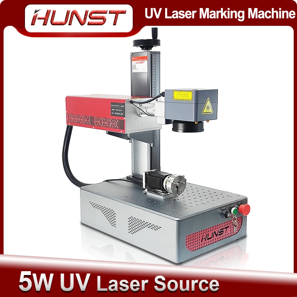 HUNST portable 5W purple cold light UV laser marking machine metal wood acrylic glass jade gold and silver leather