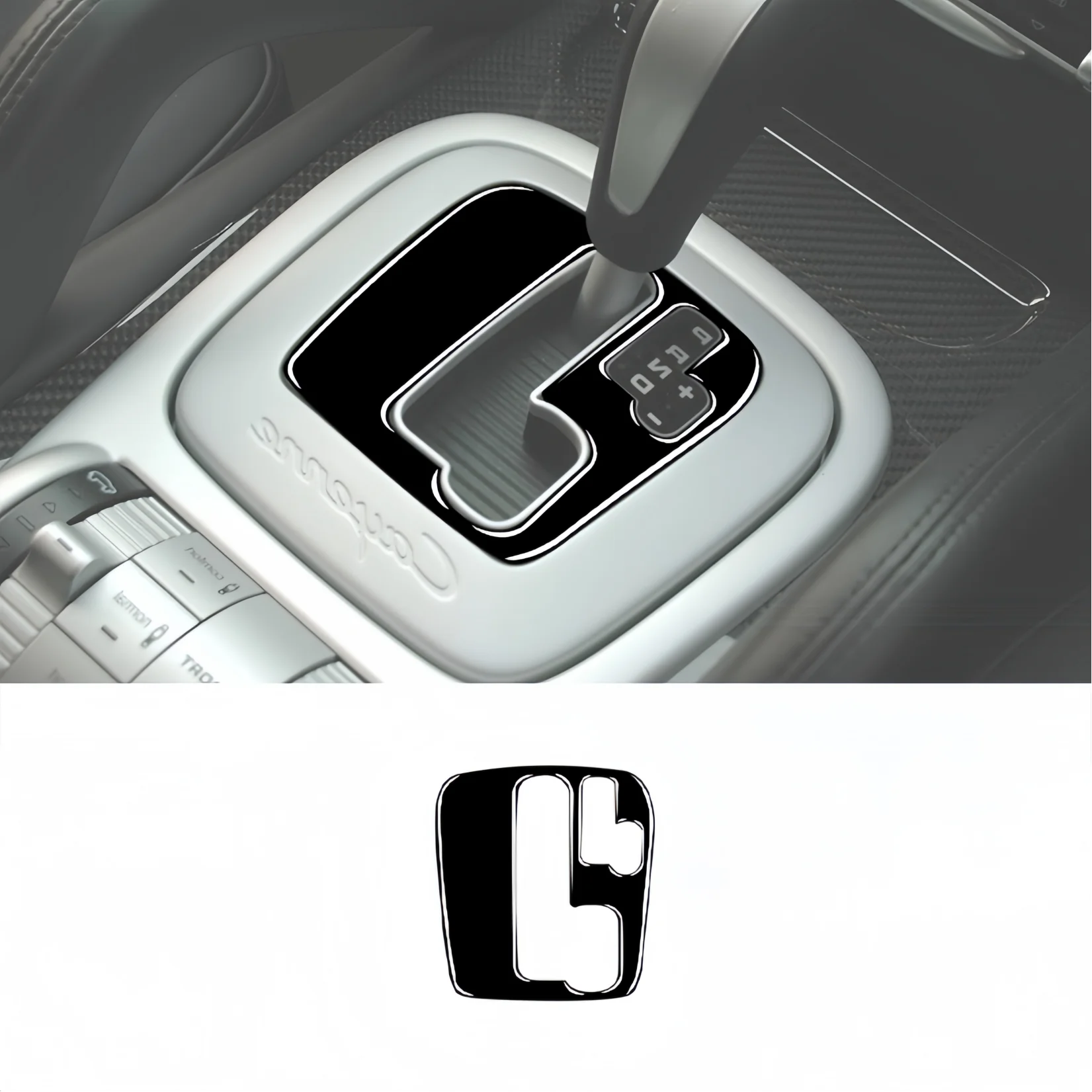 

For Porsche Cayenne 2003-2010 Piano Black Car Interior Central Gear Shift Panel Frame Trim Cover Decoration Sticker Accessories