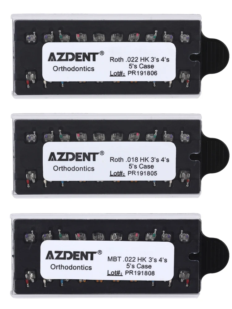 AZDENT 3 Boxen Zahnkieferorthopädische Halterung Hosenträger Mini Roth MBT 022 018 Haken 345 MIM Monoblock Metallklammern Zahnmaterialien – Detail 10
