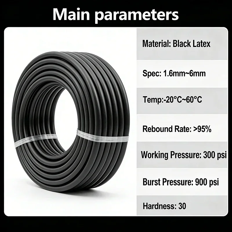 High Elastic Stretch Black Natural Latex Tube 1-5M ID1.5-6mm Wear Resistant Flexible Rubber Belt for Slingshot Catapult  Crafts