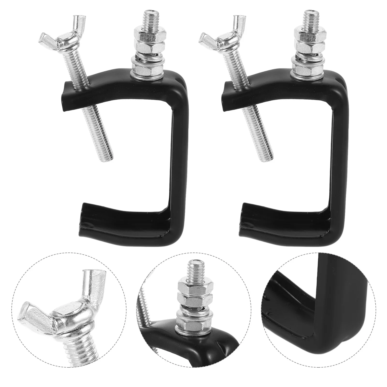 

2pcs Stage Lamp Hooks Moving Head Light Clamps Led Truss Mounting Brackets Durable Metal Light Clips Heavy Duty Spotlight Clamps
