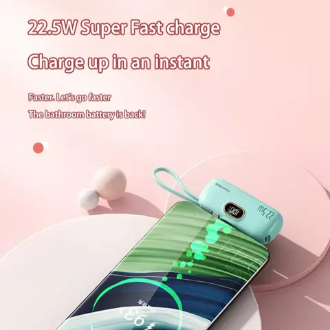 30000mAh kapselpowerbank snabbladdningsbar bärbar mobil strömförsörjning mini externt batteri för typ-C iPhone Android 10 best sales rosa powerbank - №10