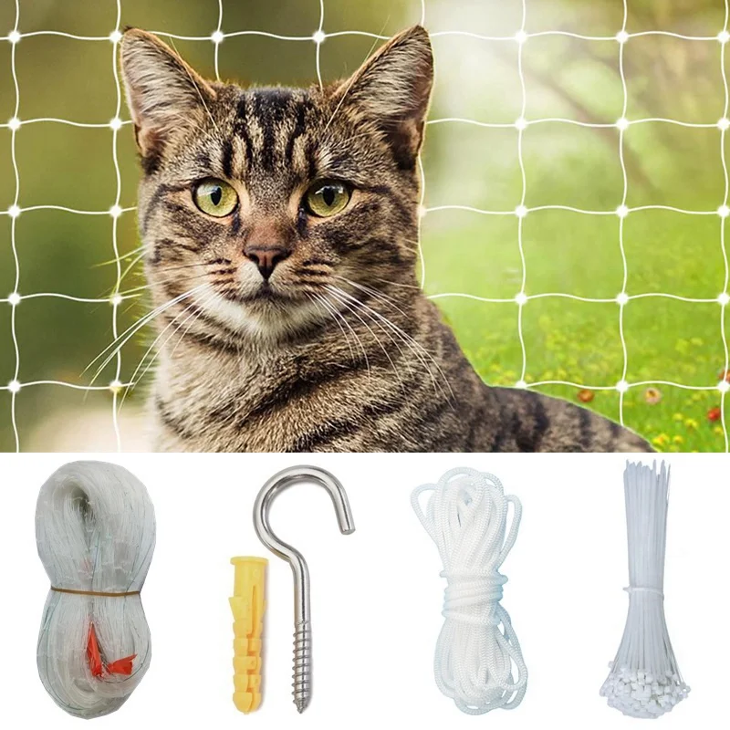 Malla personalizable de 2cm x 2cm, pantalla de nailon transparente para balcón, red de protección para gatos, ventana de terraza, red de protección contra caídas para mascotas