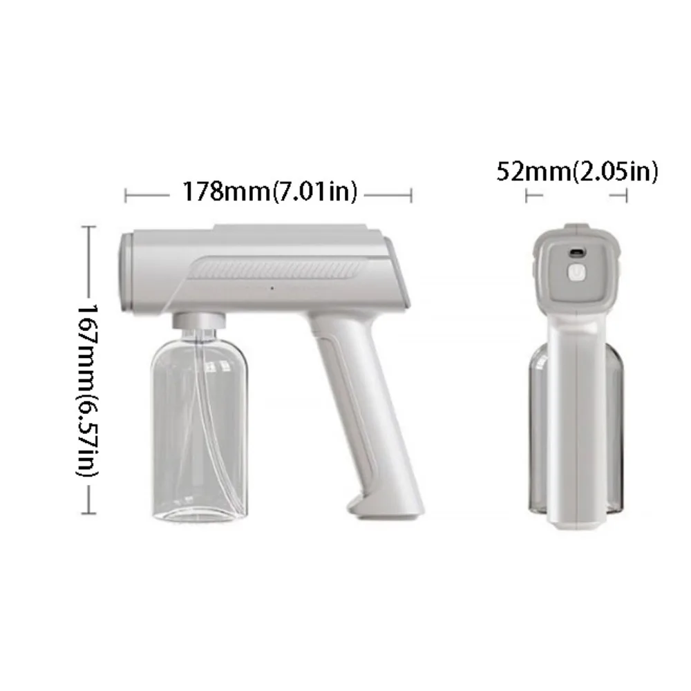 Rotating Nozzle Atomizing Spray Bottle Wireless USB Rechargeable Handheld Electric Sprayer Automatic Blue Light