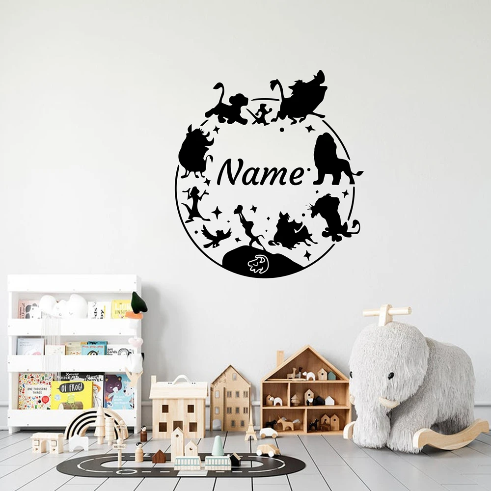1PC Creative Animal Customizable Text Nursery Wall Stickers Vinyl Art Decals For Living Room Decor Wall Art Sticker Murals