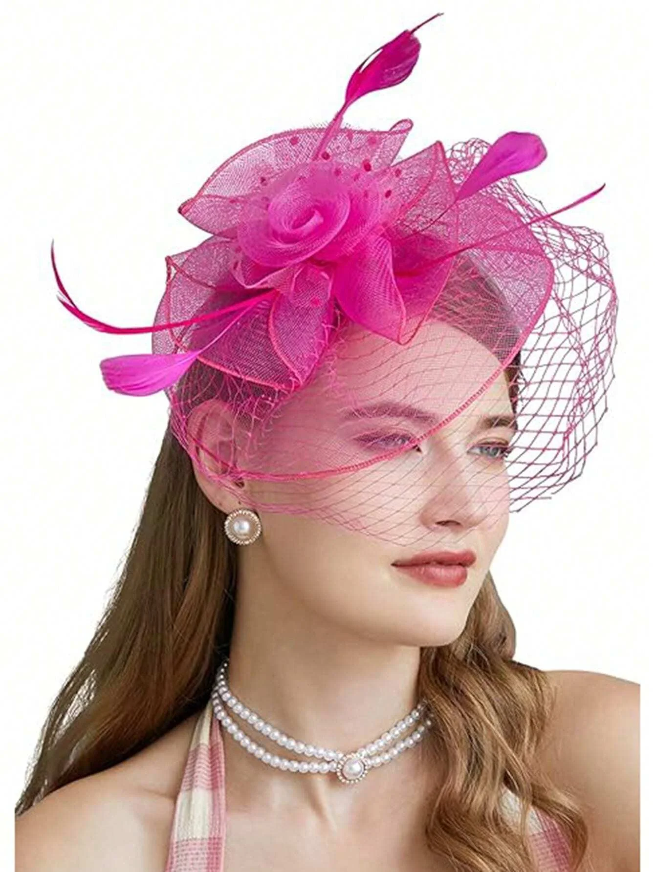 Fascinators Hats 20s 50s Hat Pillbox Hat Tea Party Headwear With Veil For Girls And Women,Christmas Accessories