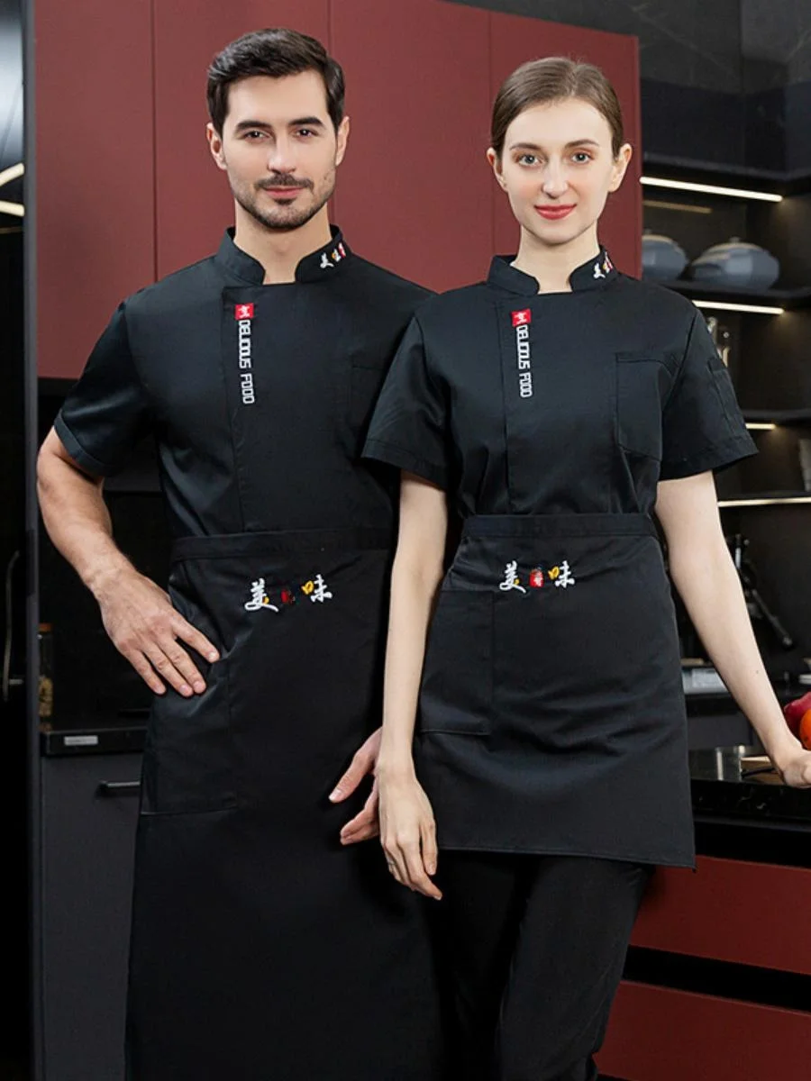 

Мужская летняя униформа для поваров, для работы в отелях, ресторанах, на кухнях, в зонах общественного питания, влагоотводящая, для школ