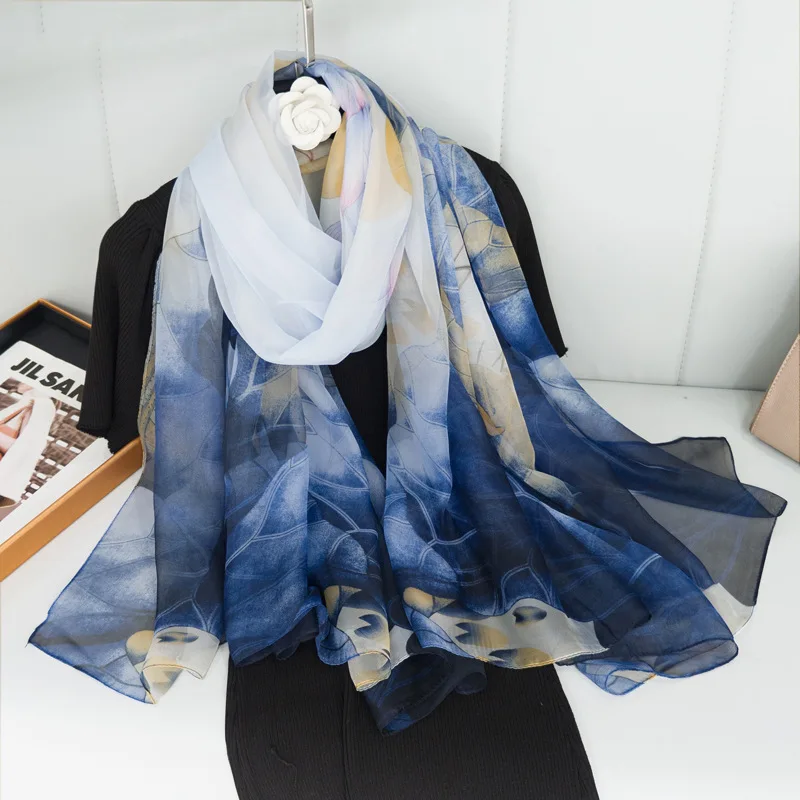 

Spring and Autumn New Yourou Yarn Women's High Sense Thin Type Sunscreen Scarf Long Wild Vacation Shawl Outer Match