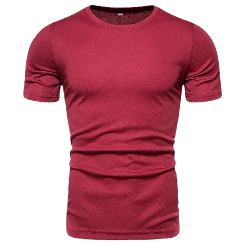 Summer Men's Short-sleeved Solid Color T-shirt Casual Crew Neck Bottoming Shirt