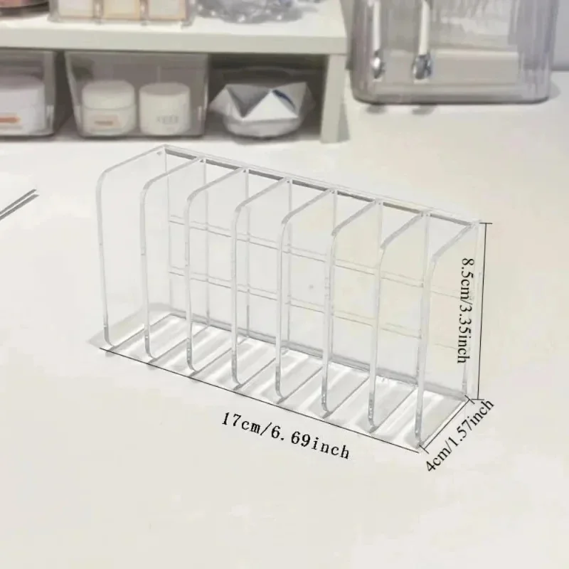 Clear Cosmetic Organizer Box with 7 Compartments Multifunctional Durable Plastic Storage Rack Perfect for Bedroom Office Vanity