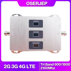 2G 3G 4G Tri-Band Signal Booster GSM 900+DCS/LTE 1800(Band 3)+UMTS/WCDMA 2100(Band 1) Mobile Signal Repeater Cellular Amplifier