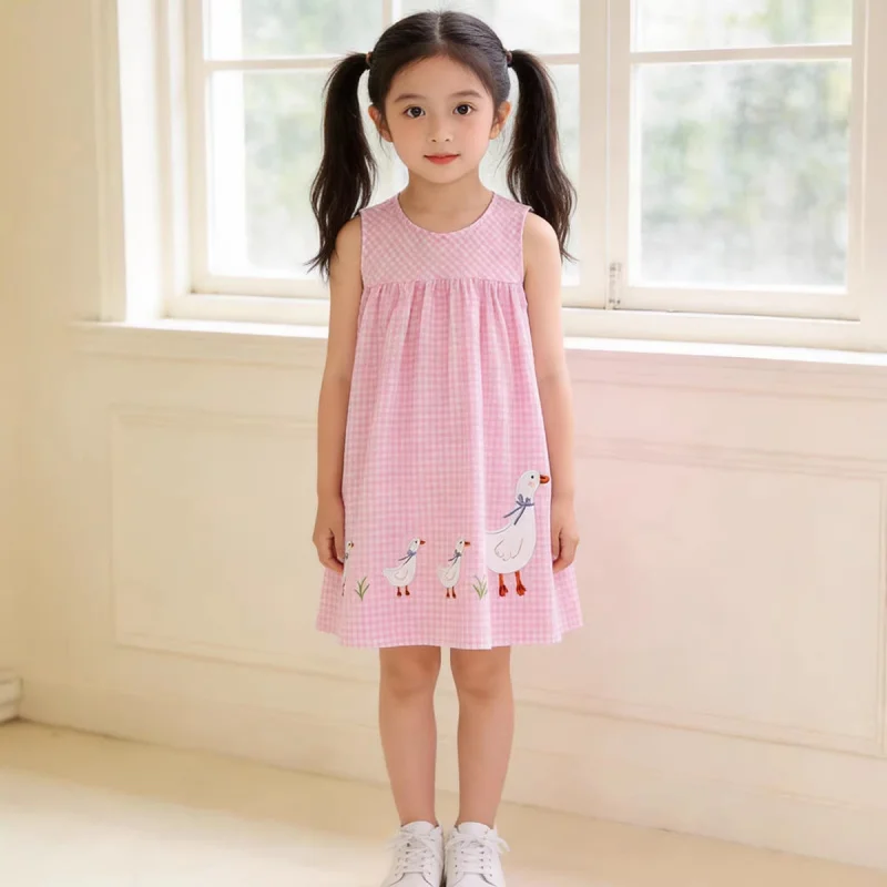 

2026Girls' summer dress new style children's summer stylish suspender dress for older kids trendy fashion princess dress