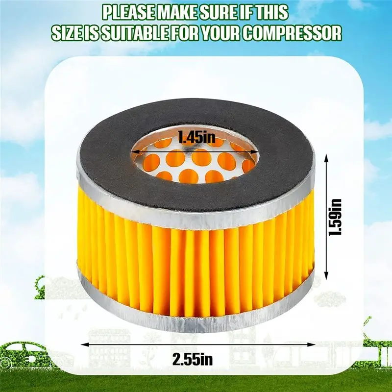 

NEW! 10 Pcs Air Compressor Filter Paper Filter 2.6 x 1.6 Inches Type Air Compressor Parts Air Compressor Accessories