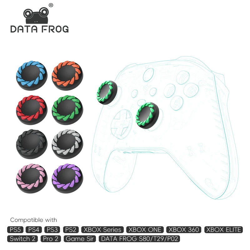 4PCS for Gamesir Gamepad Silicone Analog Joystick Thumbstick Thumb Stick Grip Caps for PS3 PS4 PS5 Xbox 360 Xbox One Controller