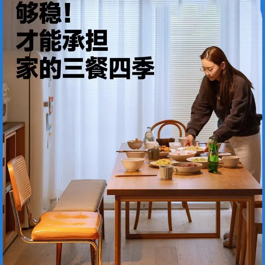 Mesa de jantar doméstica de madeira de cerejeira personalizável retângulo sala de estar japonesa pequena unidade mesa de jantar