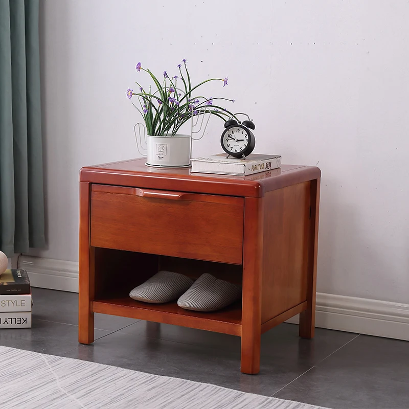 

Solid wood bedside table, simple modern hotel, single-draw simple storage for rental rooms, special bedside table