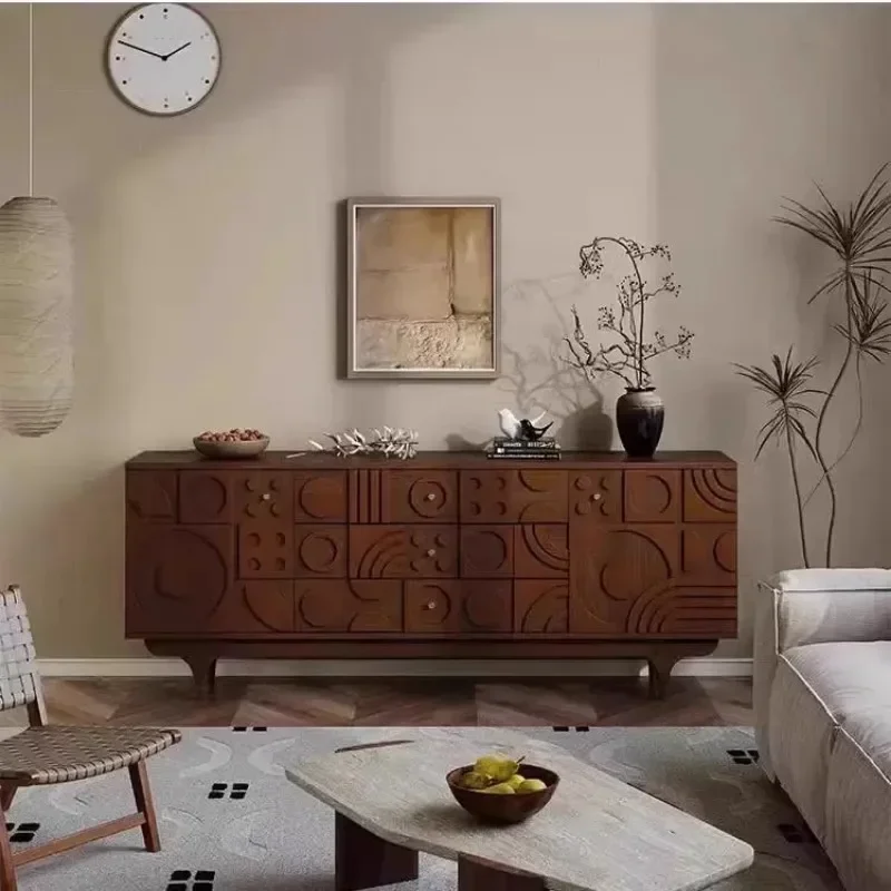 

Nordic modern minimalist module engraved geometric TV cabinet, living room porch cabinet storage